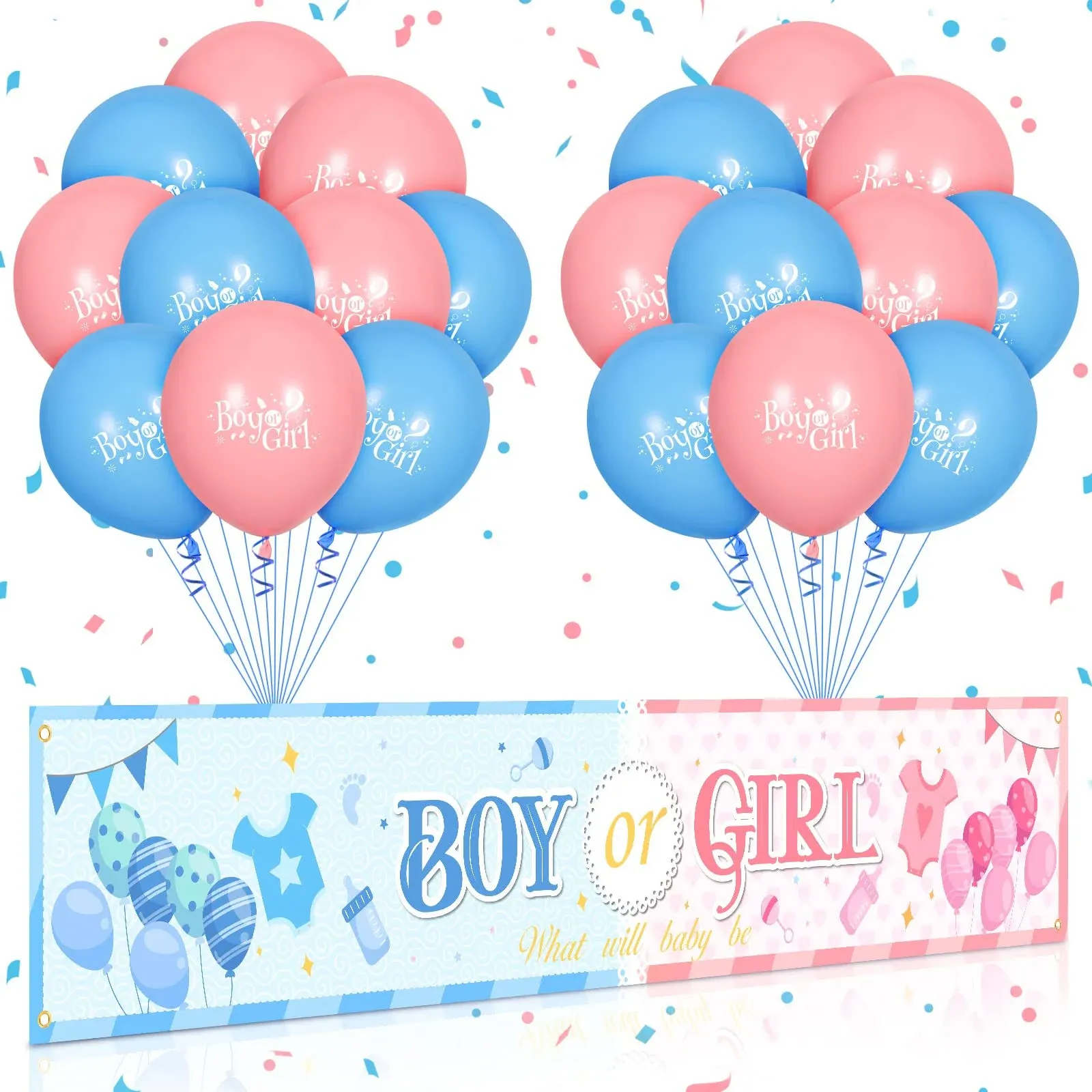 Rumia Gender Reveal Banner Decorations Blue Pink Gender Reveal Party Boy or Girl ...