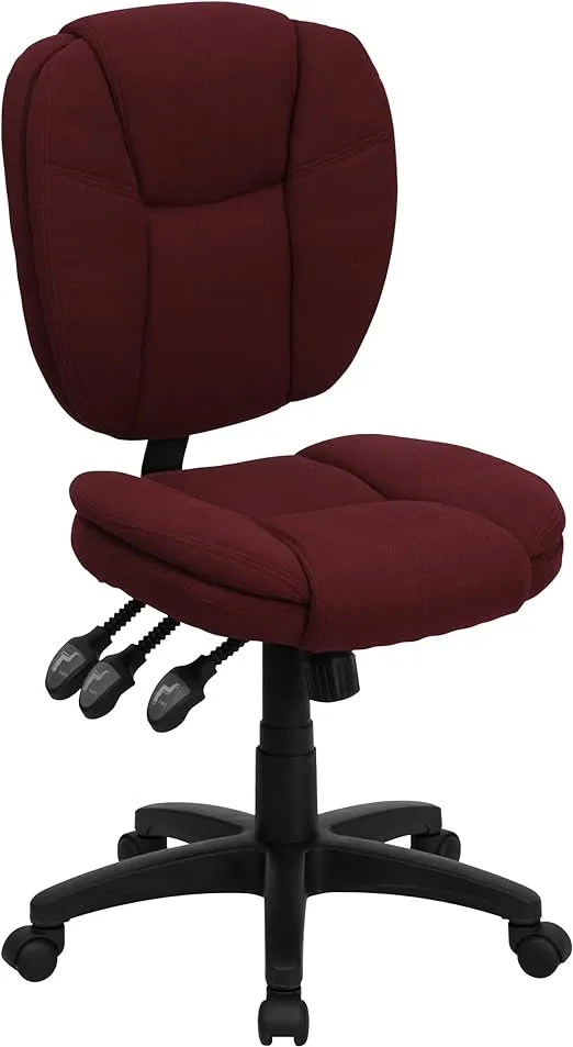 Flash Furniture Mid Back Ergonomic Task Office Chair, Burgundy