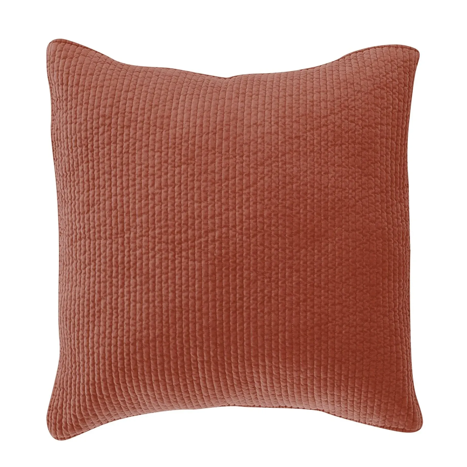 HiEnd Accents Stonewashed Cotton Velvet Quilted Euro Sham - Salmon