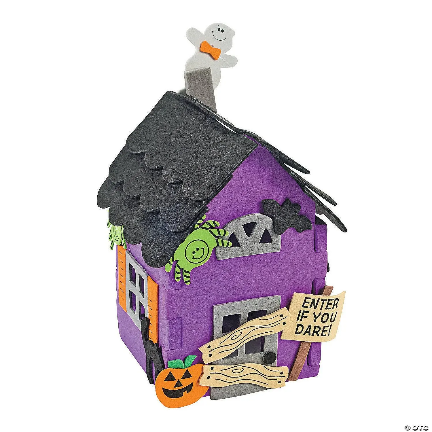 Fun Express Kids Haunted House Kit - Makes 12 Foam Houses - Halloween Crafts and Activities for Kids