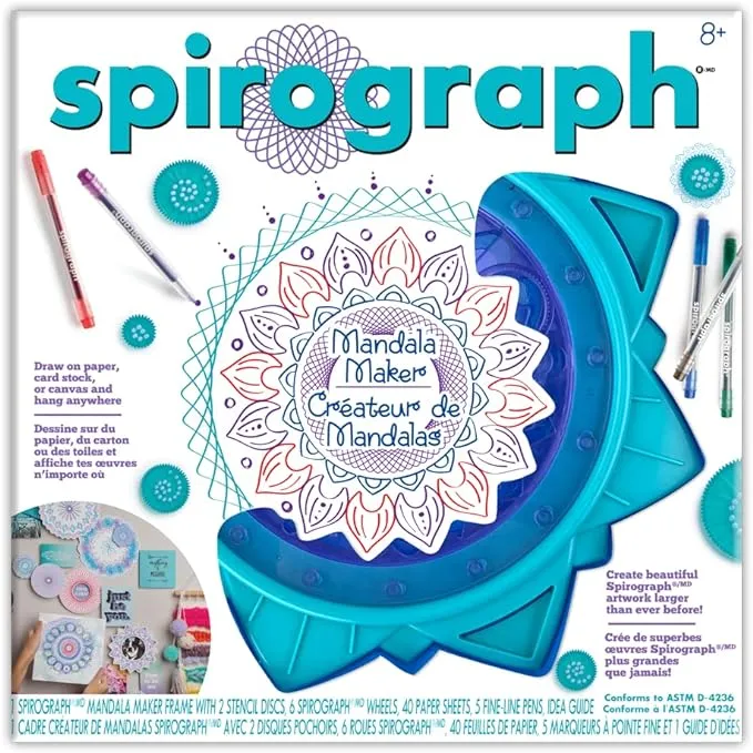 Spirograph Mandala Maker - The Easy Way to Make Countless Amazing Mandala Designs - Design Mandala Art - Ages 8+