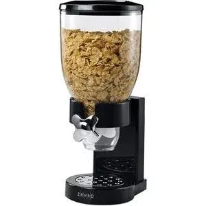 Honey-Can-Do Dry Food Dispenser, Single Control, Black/Chrome