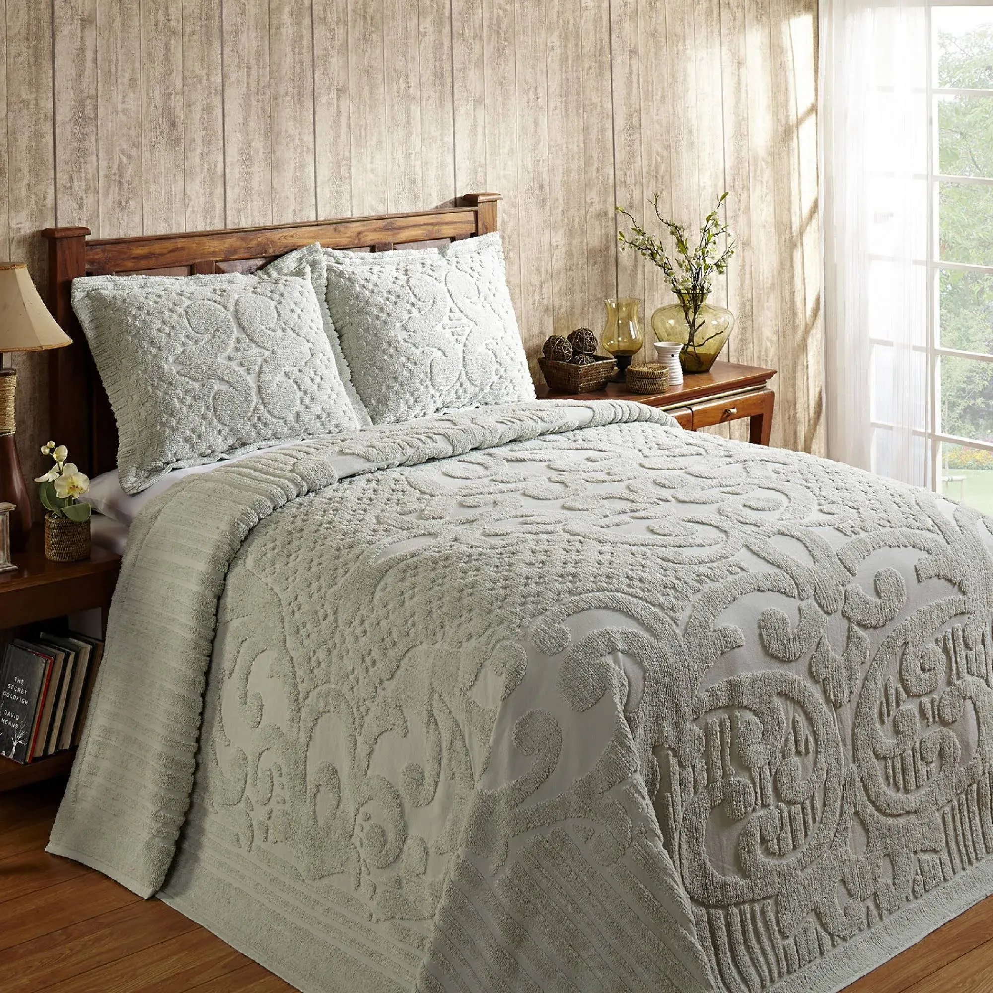 Better Trends Ashton Chenille Tufted Bedspread Sage