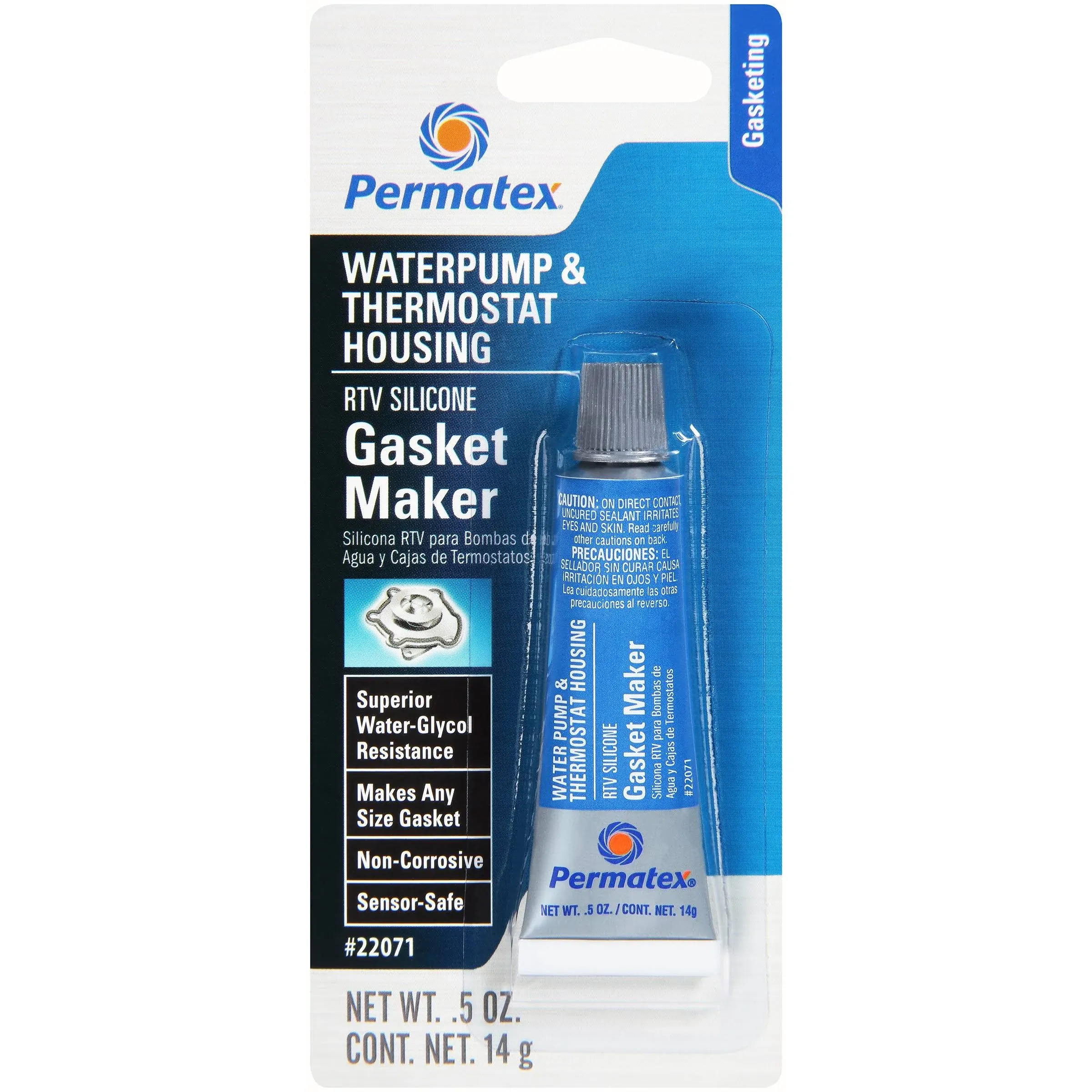 Permatex 22071-6PK Water Pump and Thermostat RTV Silicone Gasket, 0.5 oz. (Pack of 6)