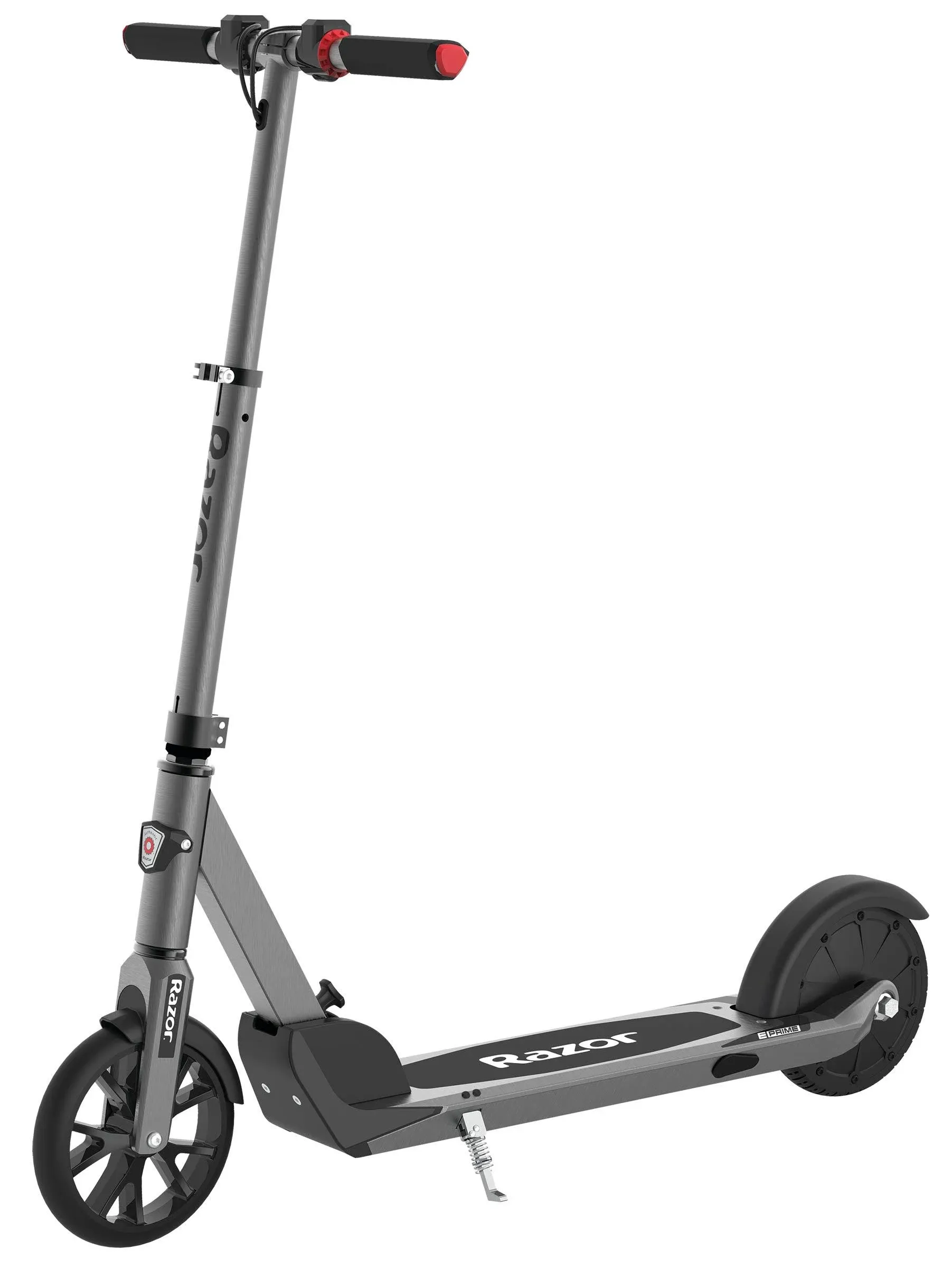 Razor E Prime Adult Electric Scooter - Up to 15 mph, 8 In. Airless Flat-free Tires, Rear Wheel Drive, 250W Brushless Hub Motor, Lightweight Aluminum Frame, Anti-Rattle System, Foldable