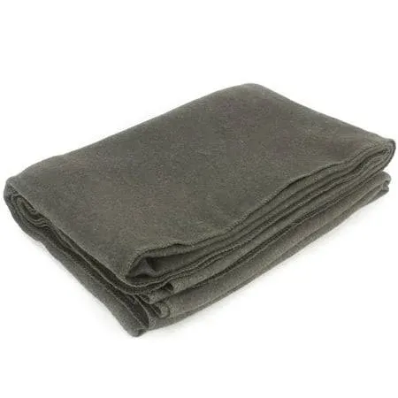 MediTac Grey Warm Wool Fire Retardant Blanket, 62" x 80" (52% Wool) - US Military Style