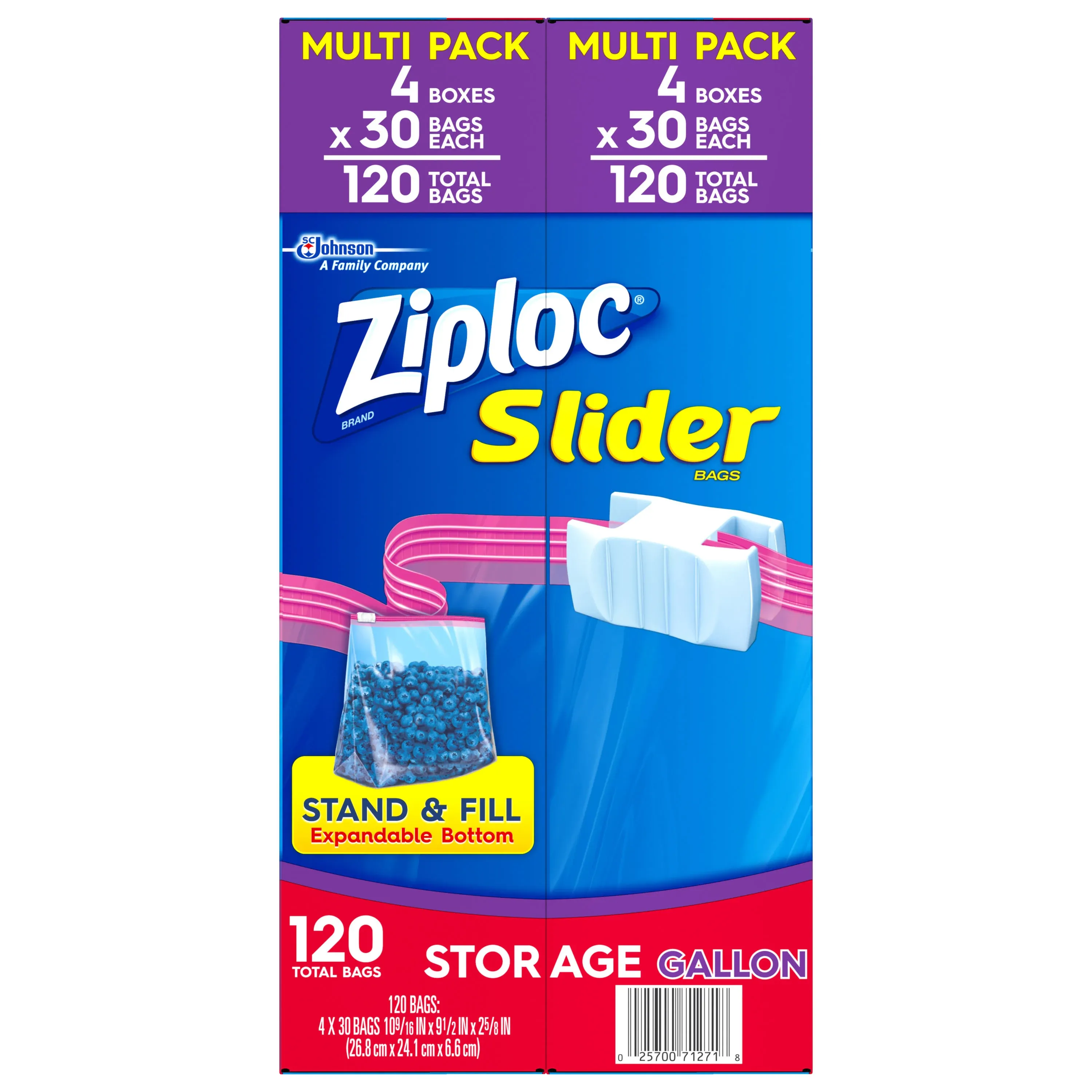 Ziploc Slider Storage Bags 120 ct Gallon