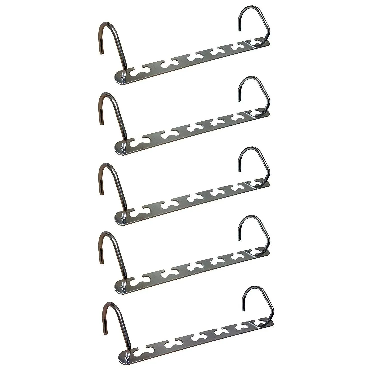 5 Star Super Deals Metal Cascading Space Saving Closet Hangers, 10 Pack