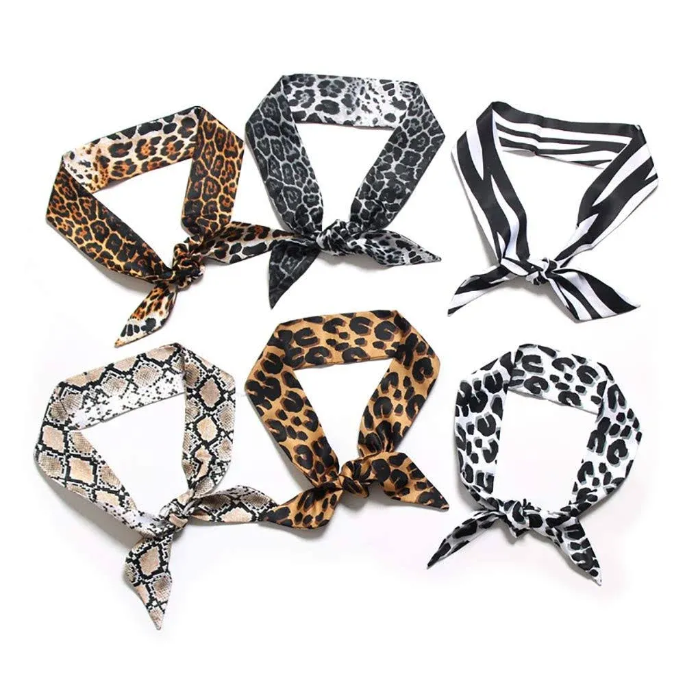 Uainhrt 6pcs Creative Leopard Grain Series Bag Handbag Handle Ribbon Scarf Ha...