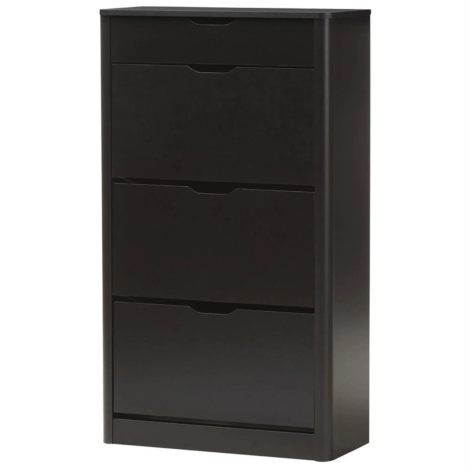 Modern And Contemporary Black Wood Shoe Cabinet