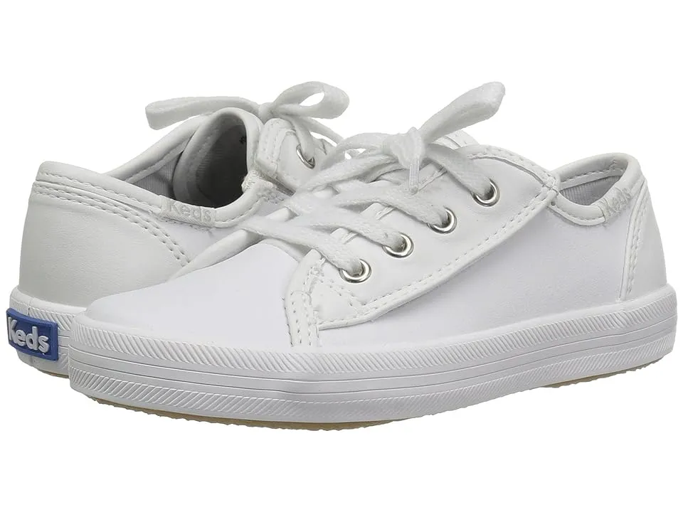 Keds Kids Kickstart Core (Toddler/Little Kid) (White Leather) Girls Shoes