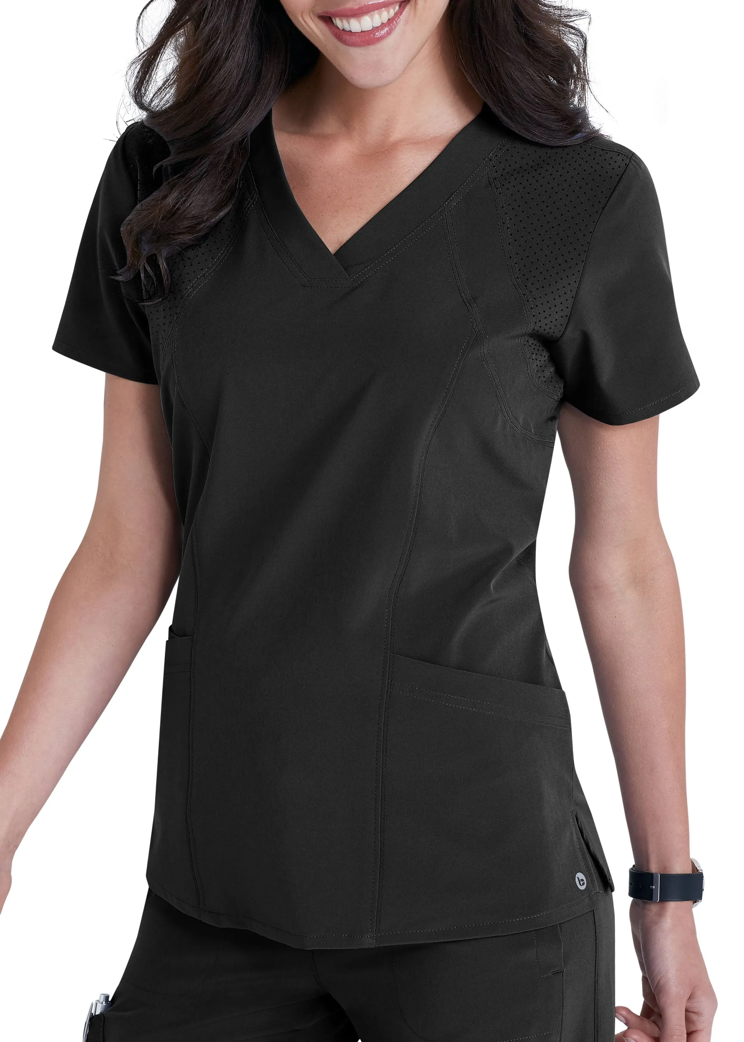 Barco One Women's 4-Pocket Princess V-Neck Scrub Top