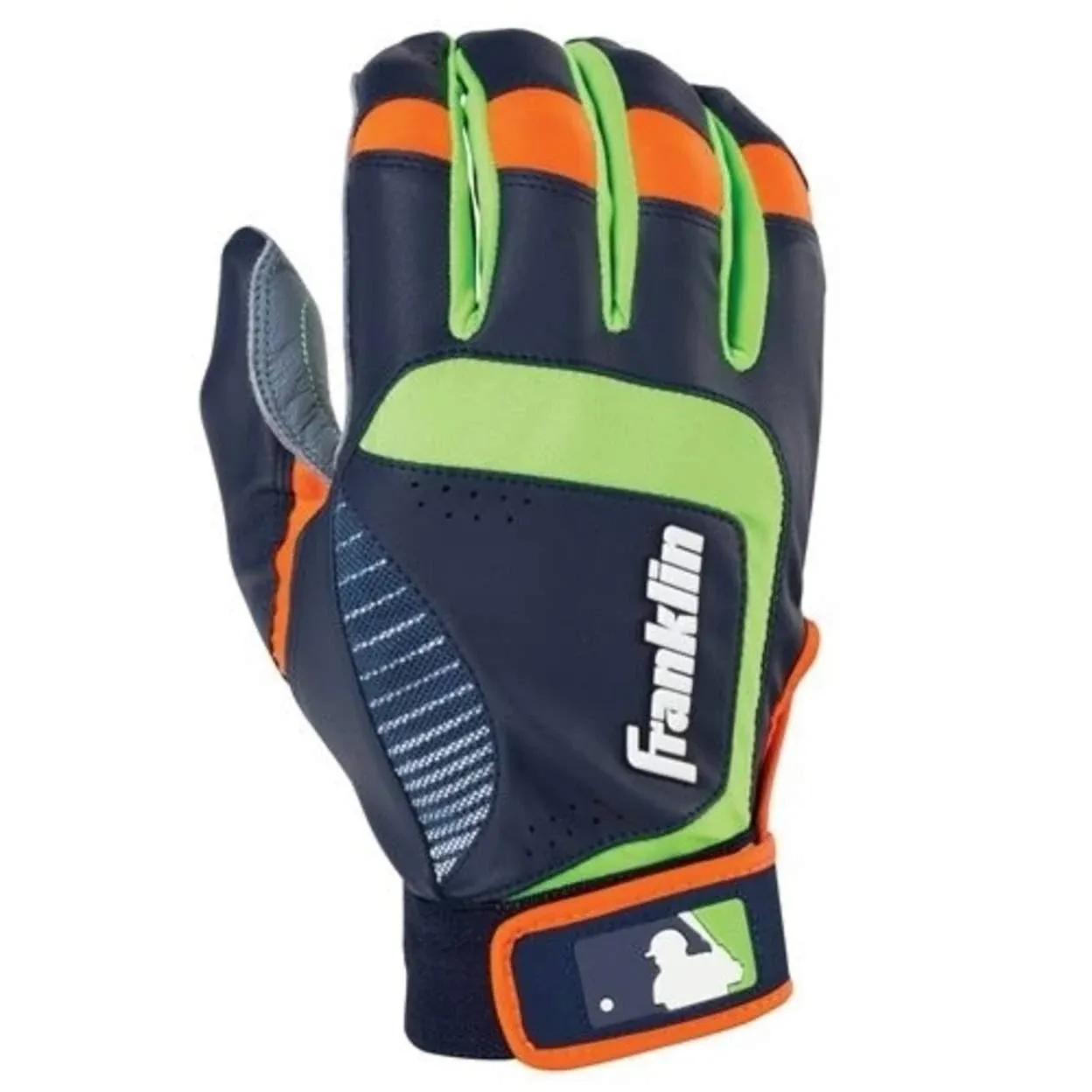 Franklin Sports Shok-Sorb Neo Batting Gloves - Youth - Gray/Navy/Lime