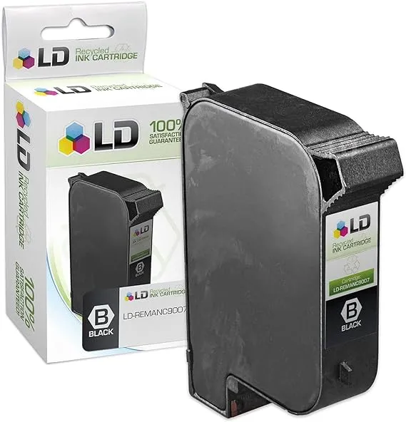 LD Reman C9007A Black Ink Cartridge for HP DA400 DA50S DA550 DA608 3800 XPS-2000