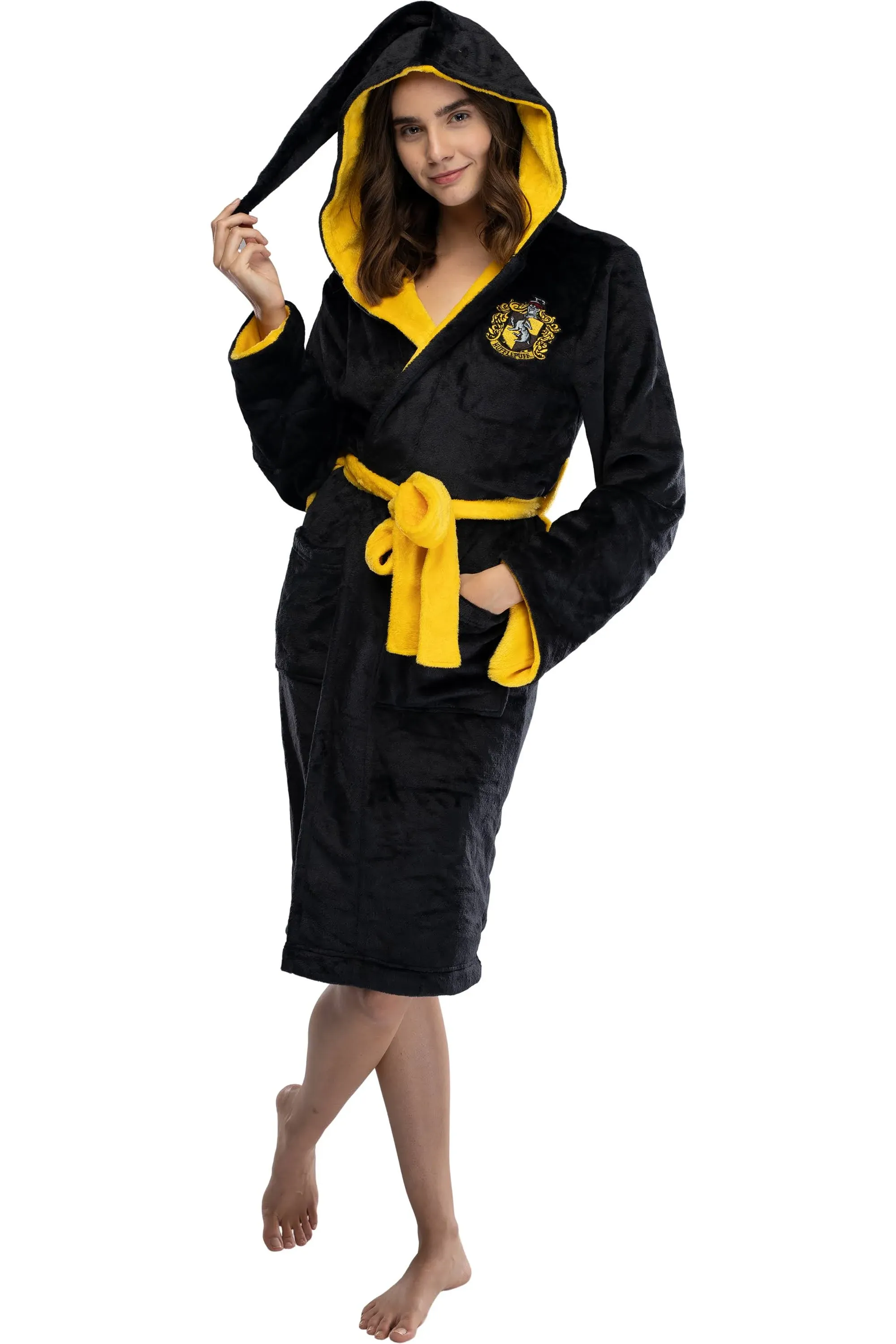 Intimo Harry Potter Juniors' Plush Costume Robe Hogwarts Houses - (Hufflepuff, Small)