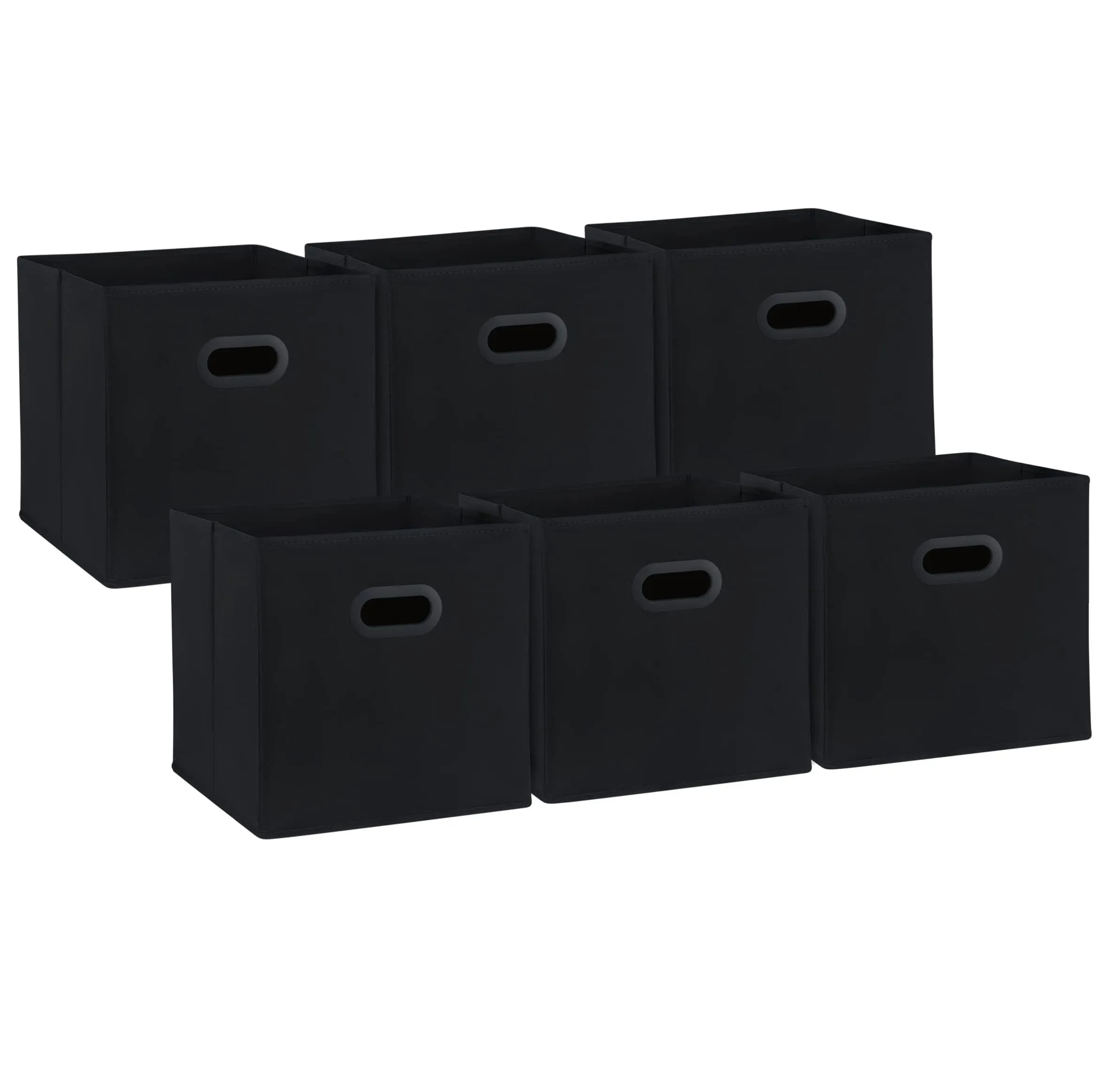 Pomatree 13x13x13 Storage Cube Bins - 6 Pack | Large and Sturdy, Dual Plastic ...