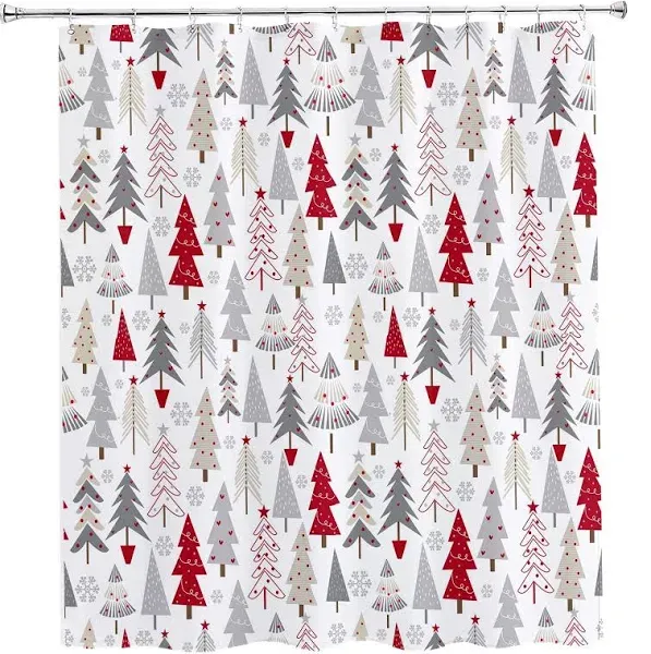 Get Orange Christmas Tree Shower Curtain Watercolor Christmas Tree Winter Hol...