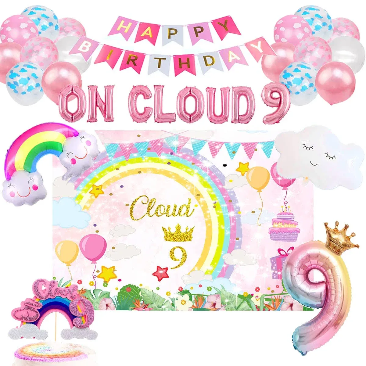 on Cloud 9 Birthday Decorations for Girls,on Cloud 9 Party decorations,9th ...