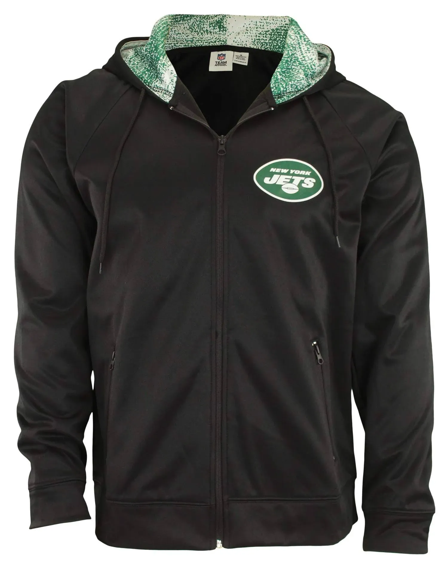 Zubaz NFL New York Jets Men&#039;s Heavyweight Full Zip Performance Fleece Hoodie