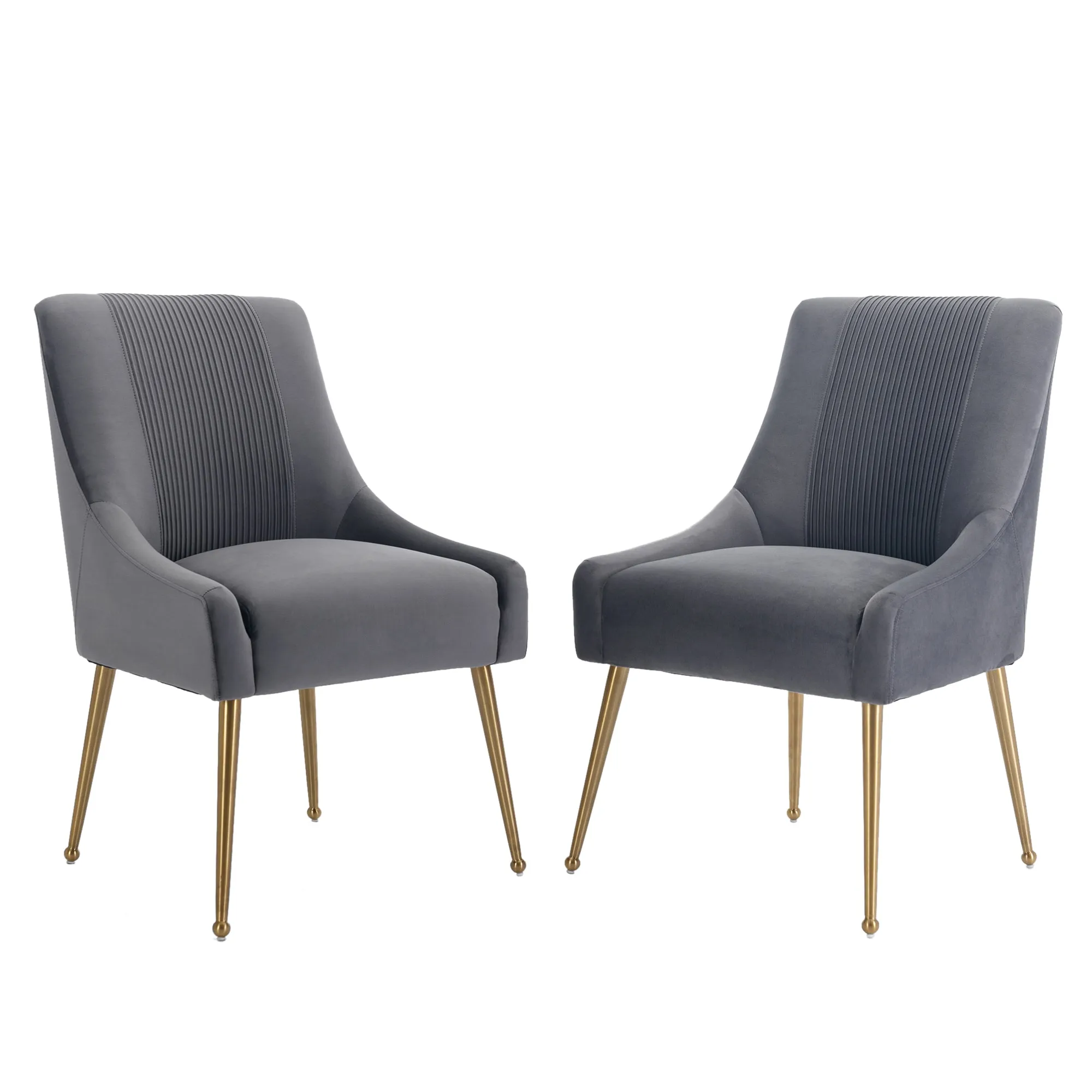 Clihome Set of 2 Dining Chairs Contemporary/Modern Velvet Upholstered Dining Arm Chair (Metal Frame)