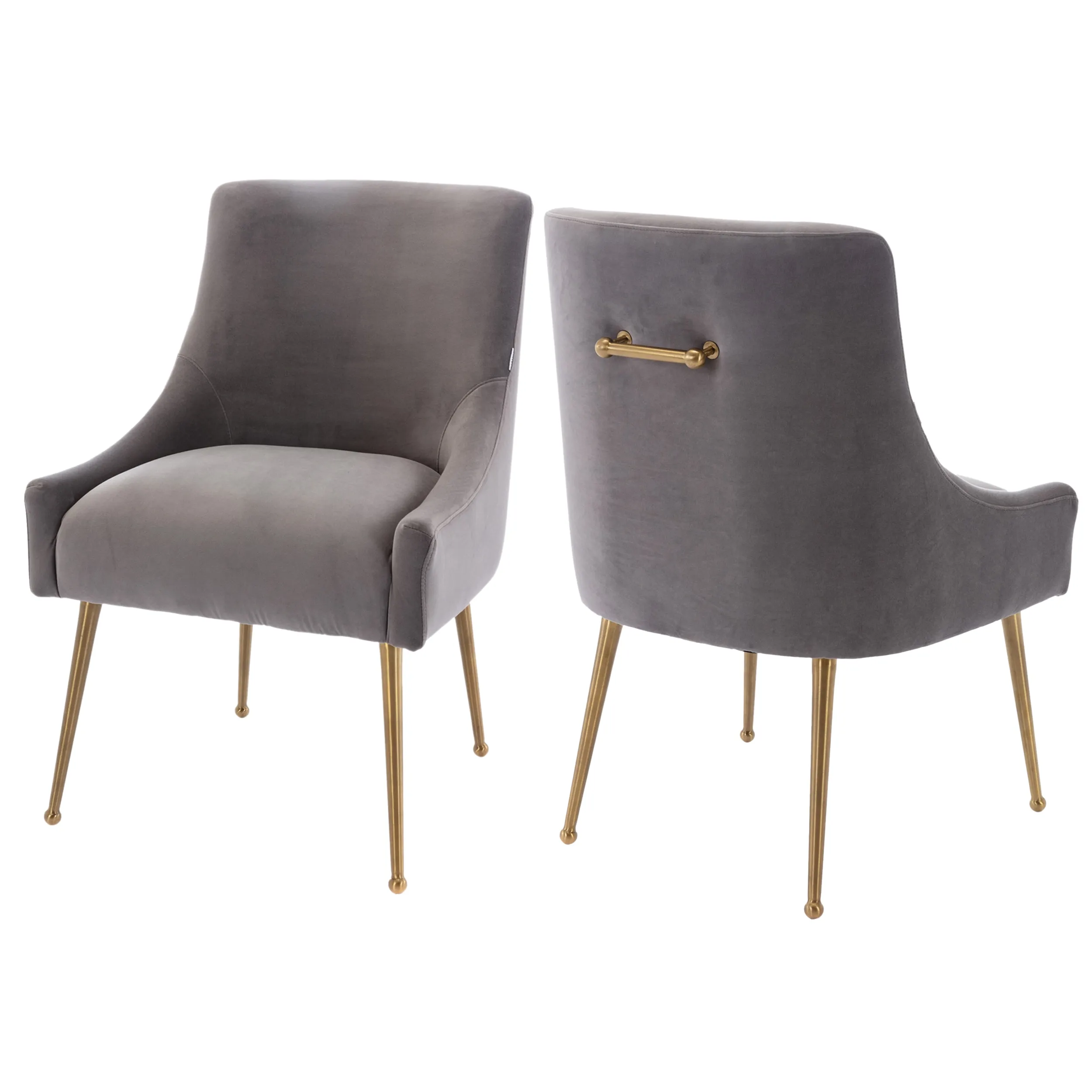 Clihome Set of 2 Dining Chairs Contemporary/Modern Velvet Upholstered Dining Side Chair (Metal Frame)