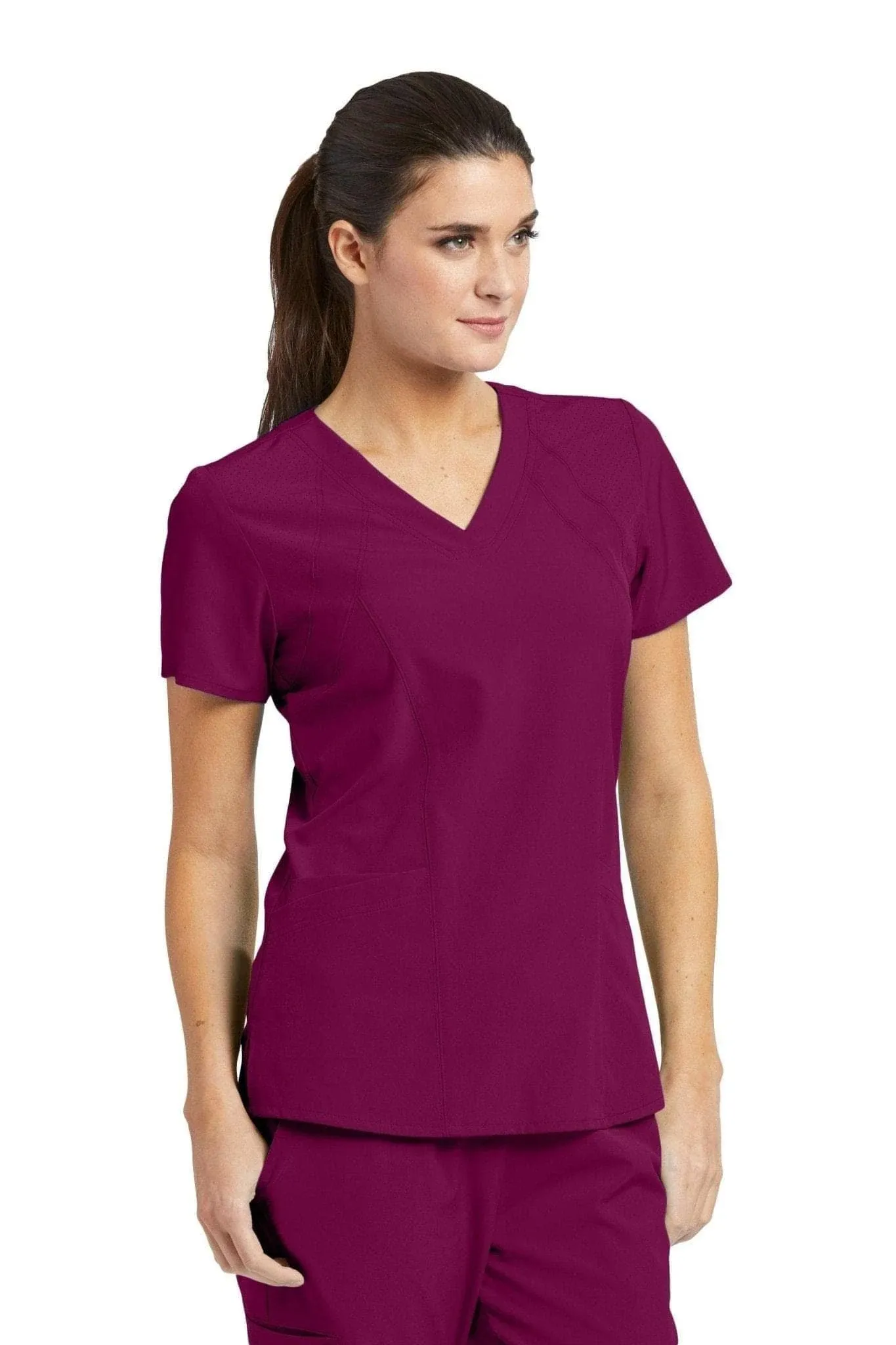 BARCO ONE – Women’s Racer Top, V-Neck Medical Scrub Top w/ 4 Pockets and 360 Spandex Stretch Fabric