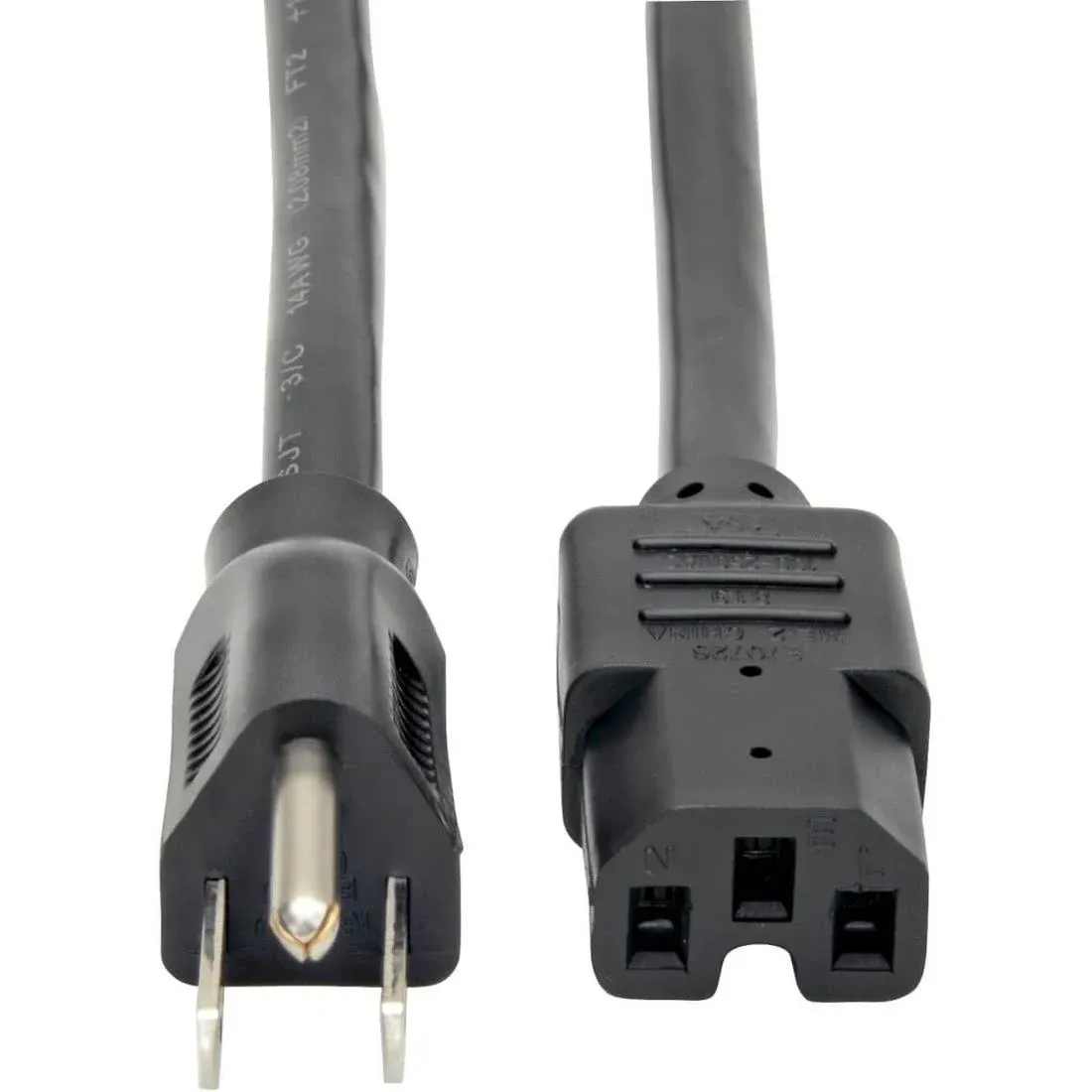 Tripp Lite P019-008 8-Ft. Heavy Duty 14AWG Power Cord 5-15P - to - C15