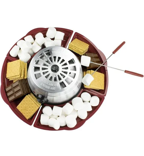 Brentwood Appliances Indoor Electric Stainless Steel S'mores Maker with 4 Trays