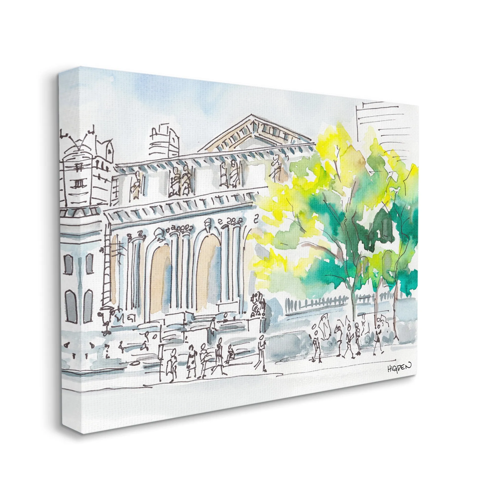 Stupell Industries Classic City Architecture Urban Watercolor Landscape Canvas Wall Art by Mark Higden