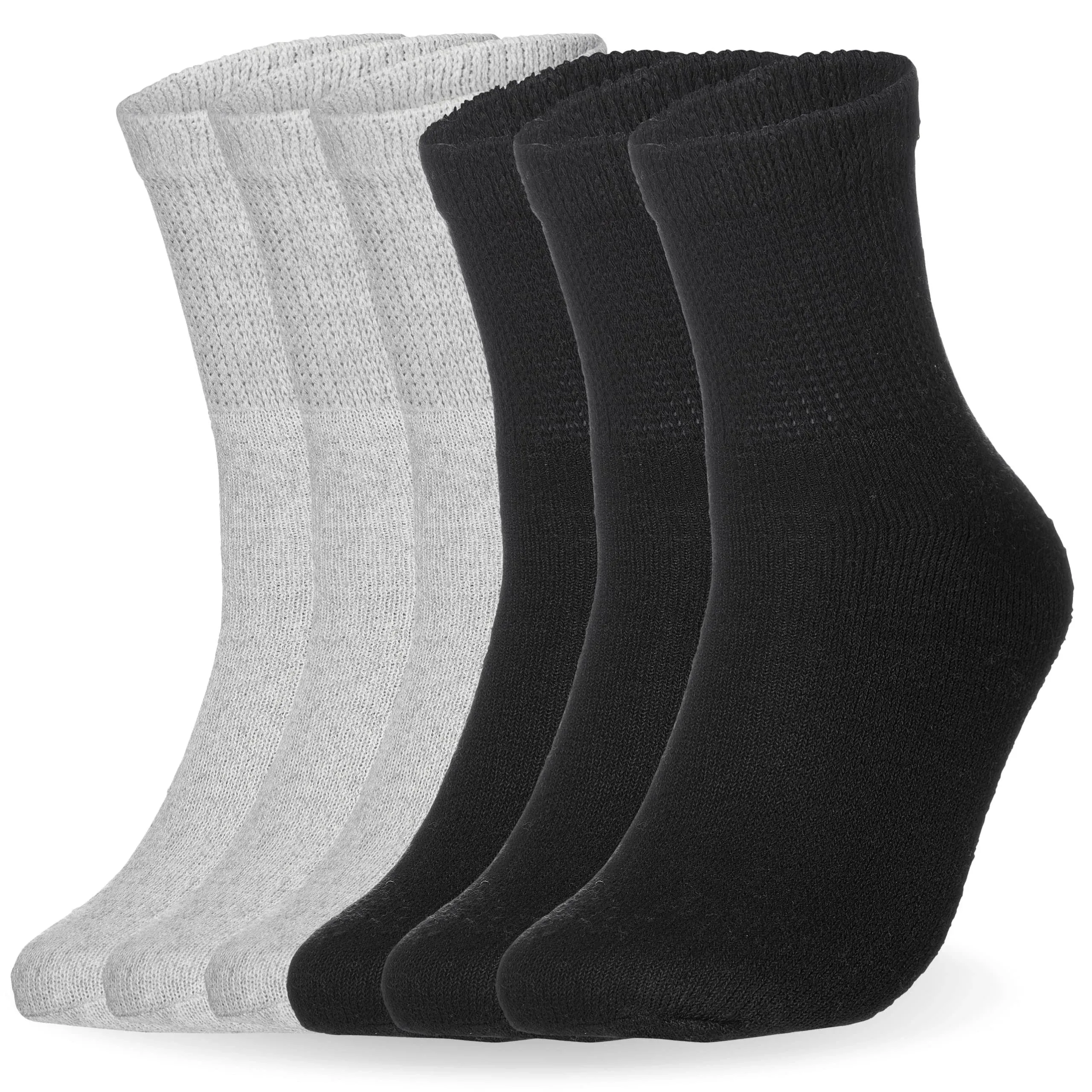 Special Essentials Extra Wide Top Ankle Diabetic Socks for Men & Women, 6 Pairs, Non-Binding, Neuropathy Relief