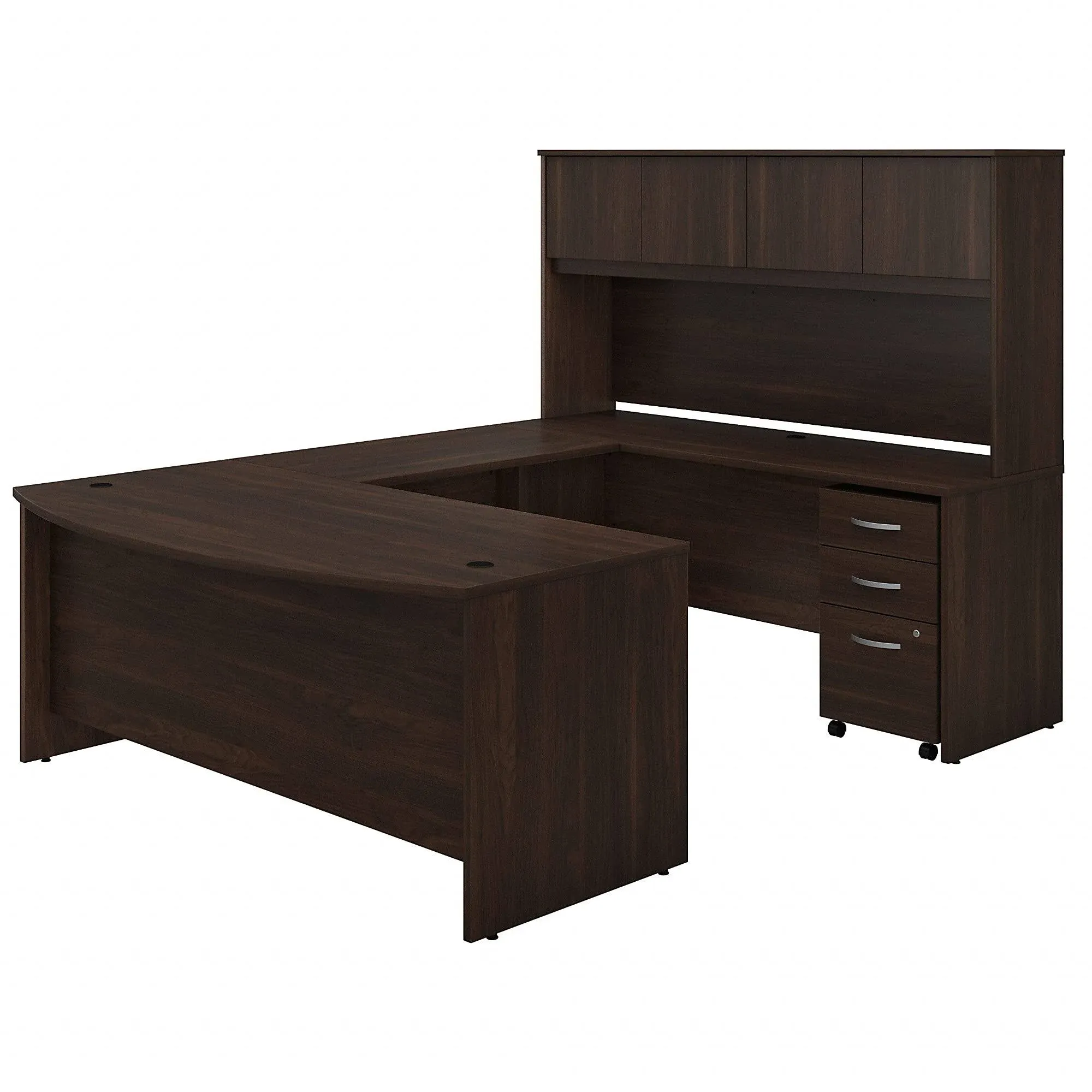 Bush Business Furniture Studio C 72W U Shaped Desk with Hutch and File Cabinet