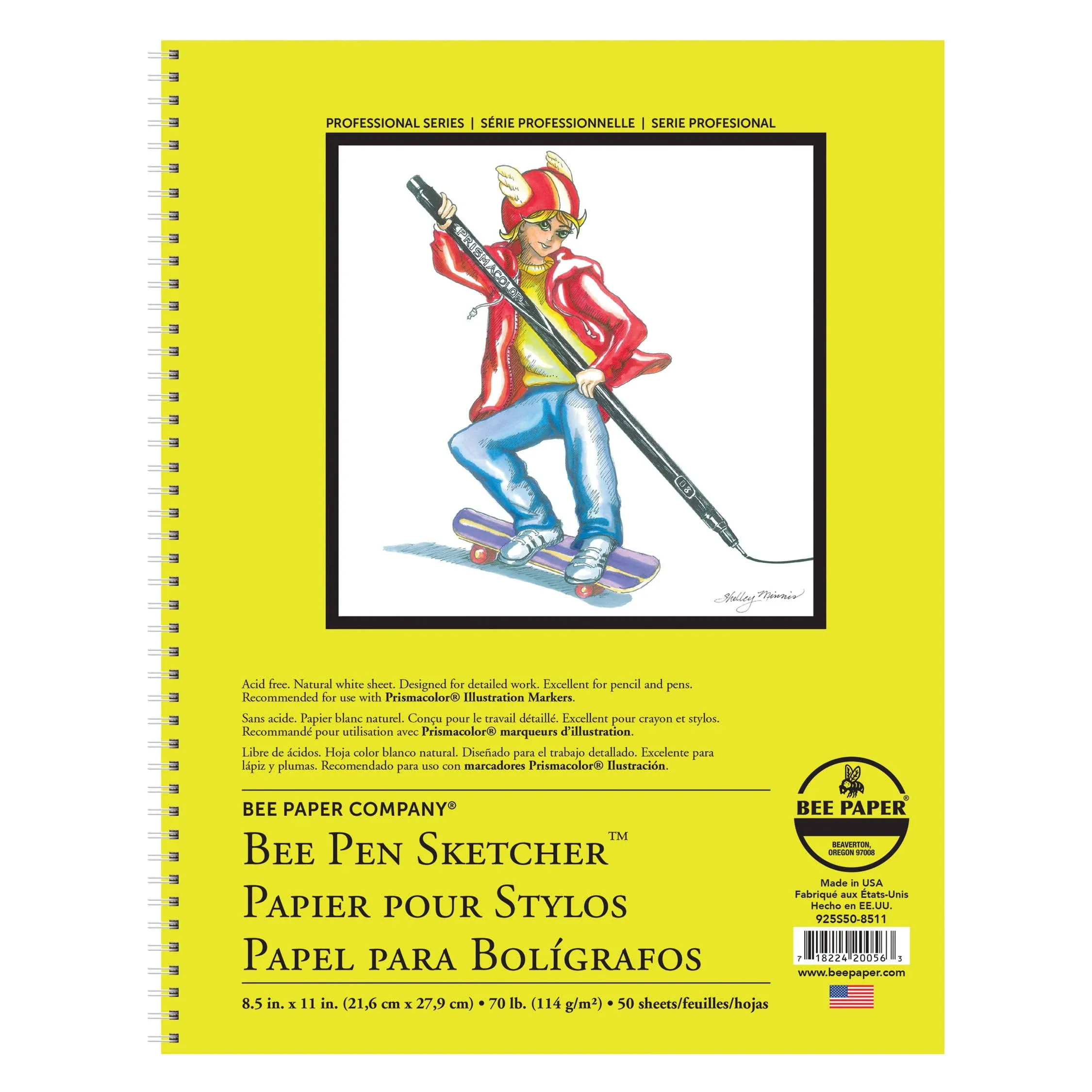 Bee Paper Pen Sketcher Pad, 8-1/2 x 11 Inches, 70 lb, 50 Sheets