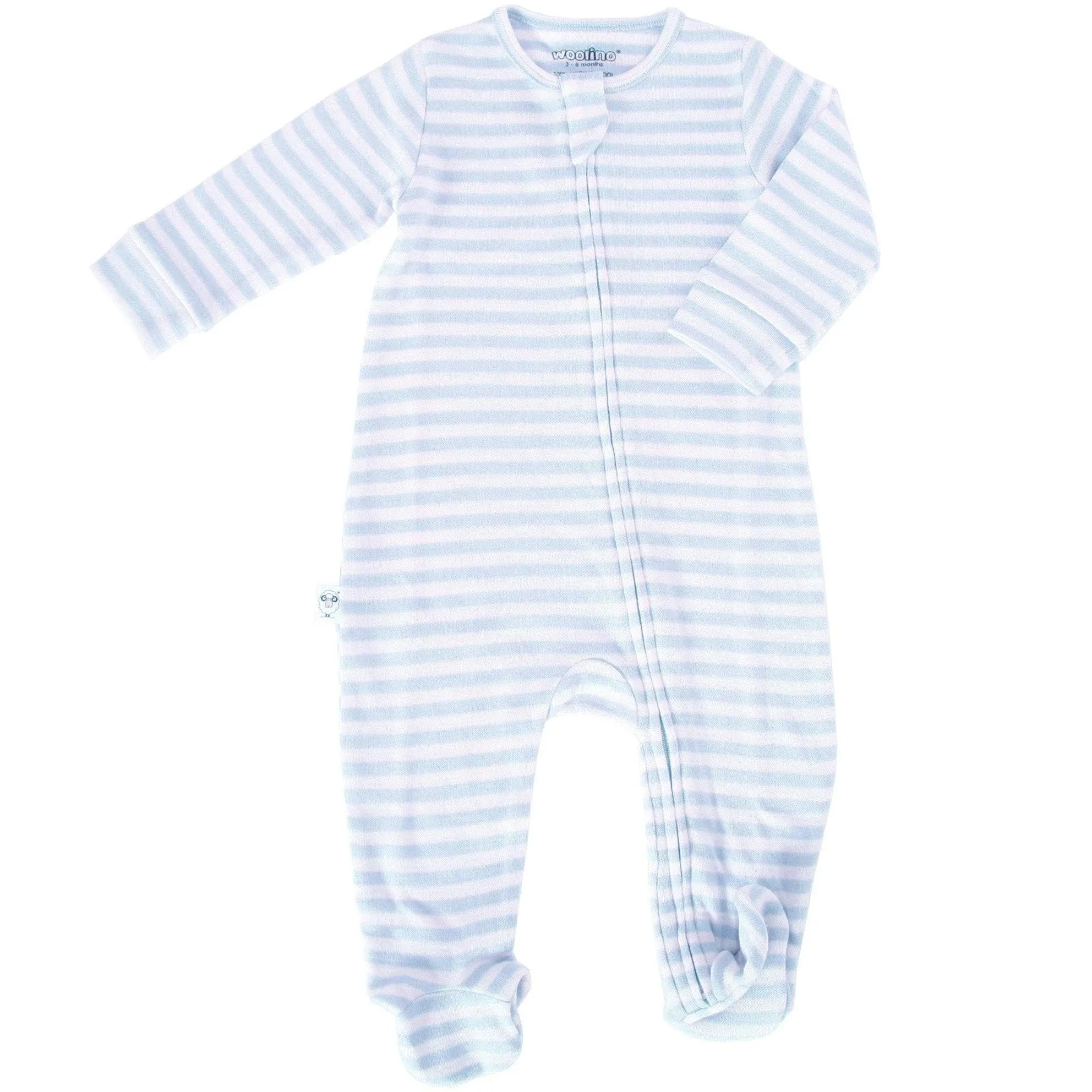 Woolino Toddler Footie Sleeper, Merino Wool Baby Pajamas, One-Piece Sleeper Jumpsuit, Front Zip Footie Romper for Unisex