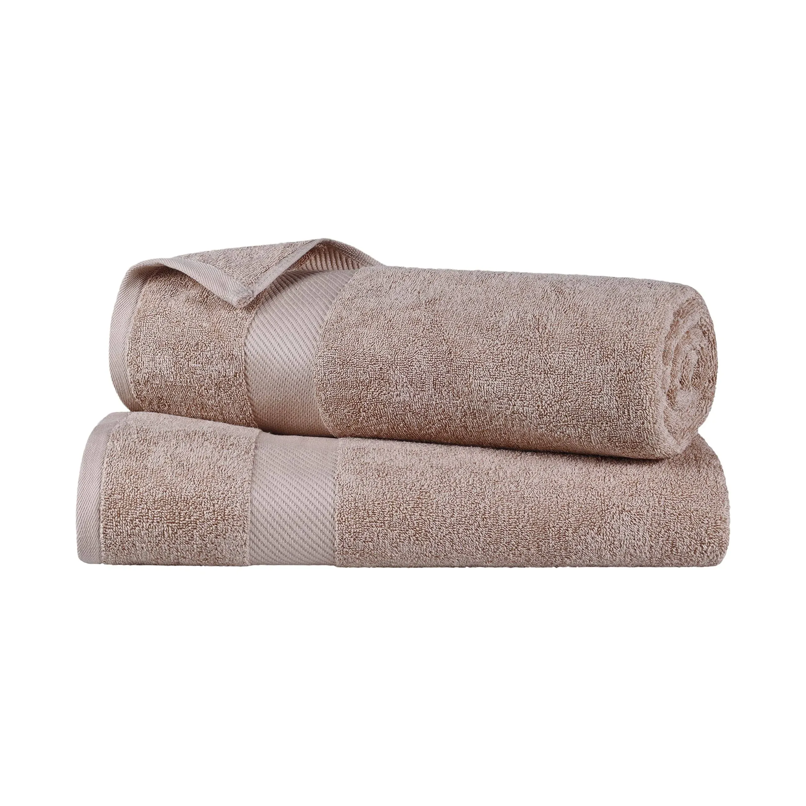 Egyptian Cotton Dobby Border Medium Weight 2 Piece Bath Sheet Set