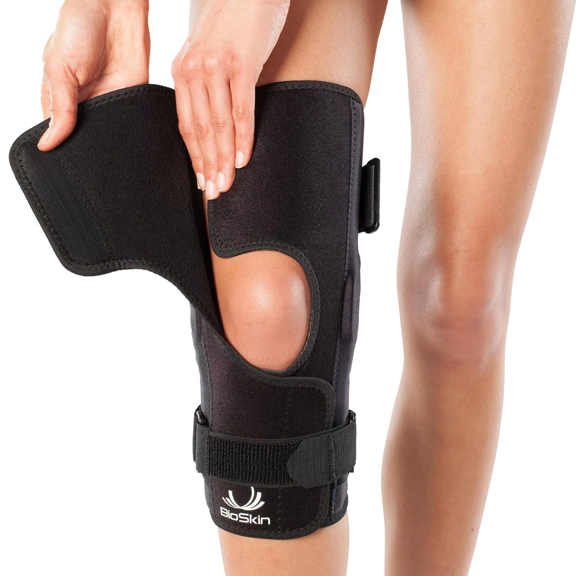 BioSkin Hinged Knee Brace - Compression Knee Skin with Hinge for ACL, MCL ...