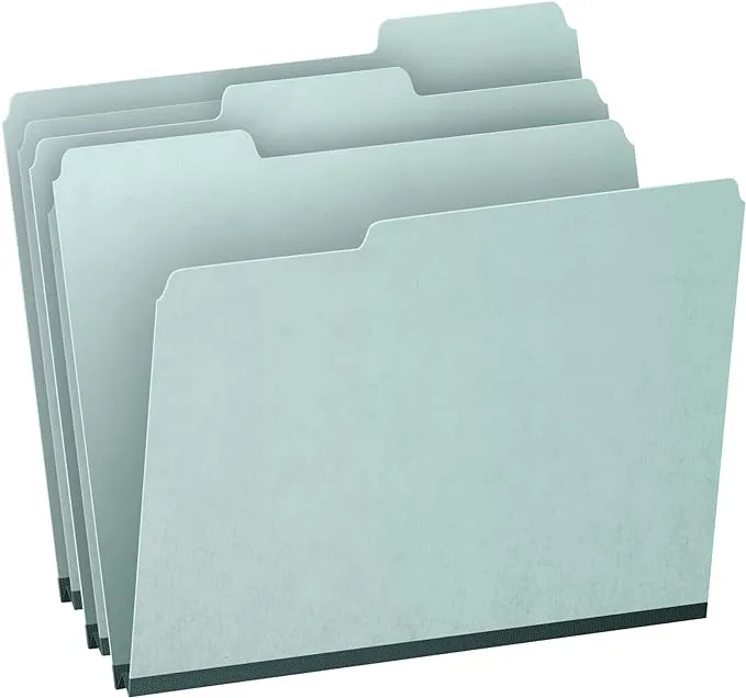 Pendaflex Pressboard Expanding File Folders, 1/3-Cut Tabs, Letter size, Blue, 25/Box