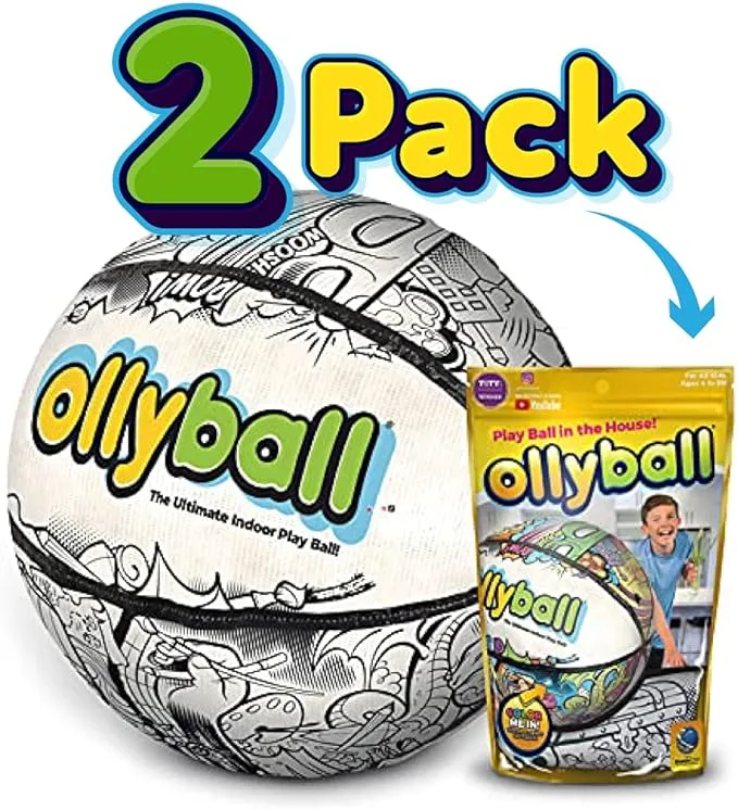 Ollyball - The Ultimate Indoor Play Ball for Kids and Parents!… (Eco Pak Two Pack)