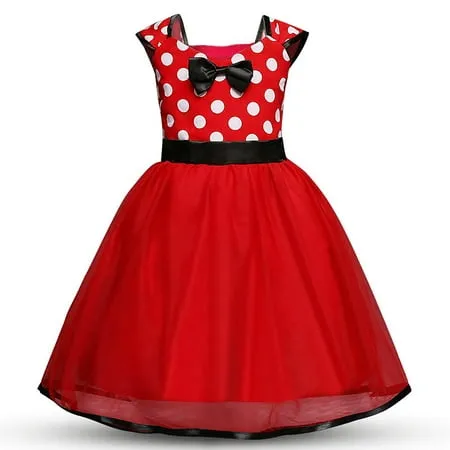 KAWELL Minnie Mouse Polka Dots Princess Pageant Girl's Fancy-Dress Costume, 2T