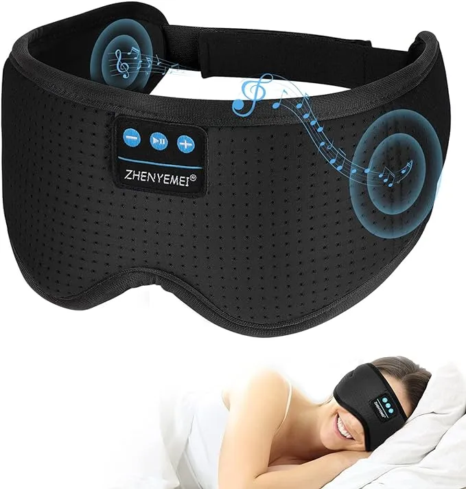 White Noise Sleep Mask With Sleep Headphones for Men Women