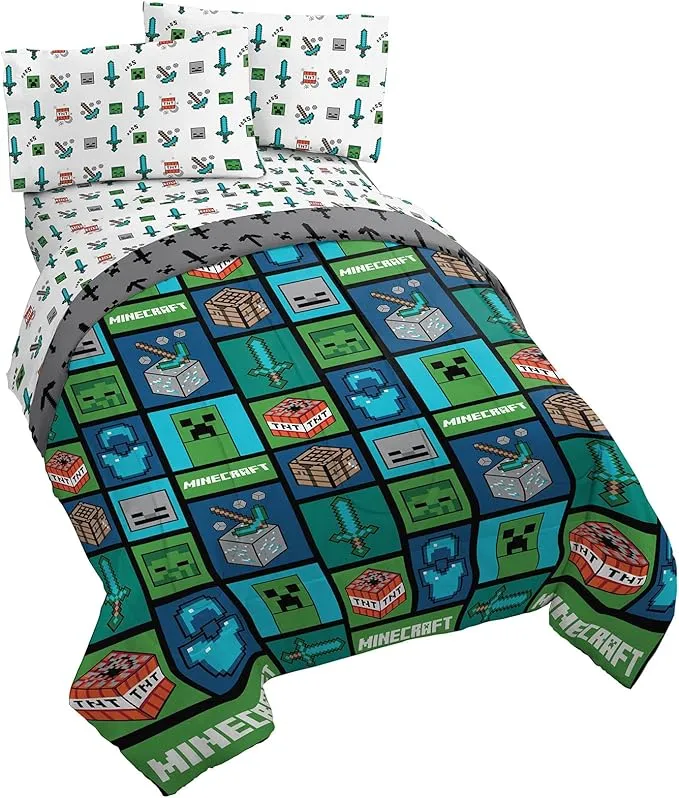 Monster Jam Slash Twin Kids 5 Piece Bedding Set w/ Reversible Comforter, 100% Microfiber