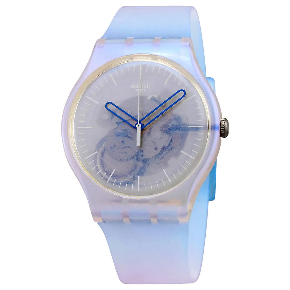 Swatch Unisex Casual Blue Plastic Quartz Watch FLOWERSCREEN