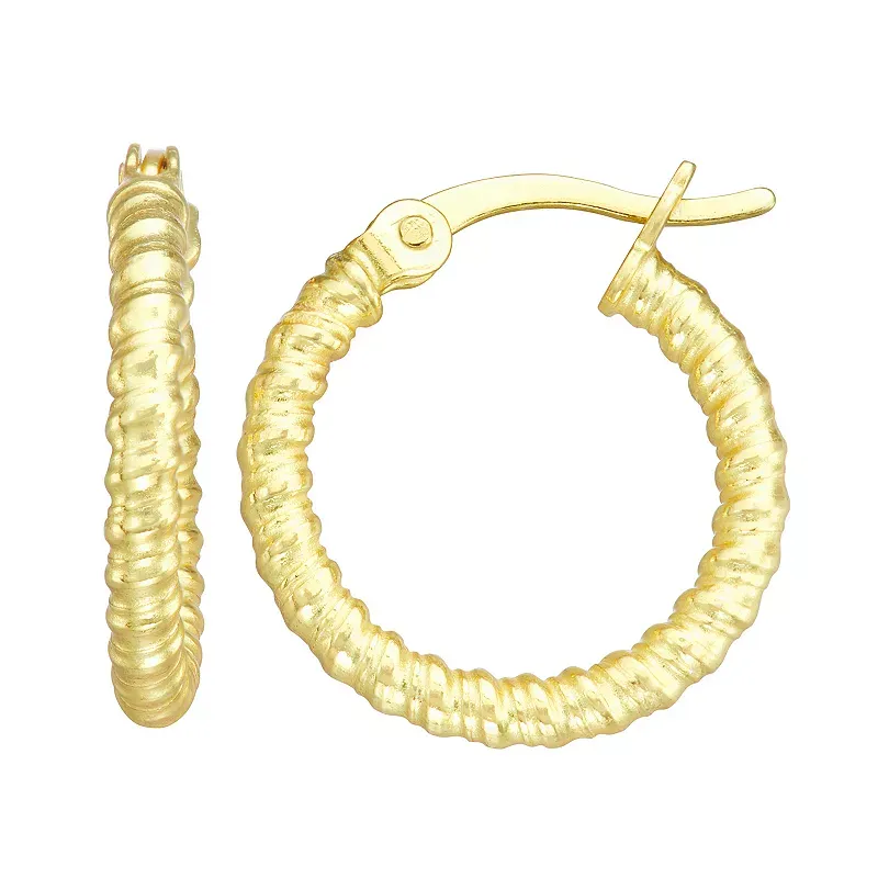 Kids' Junior Jewels Sterling Silver Ribbed Hoop Earrings