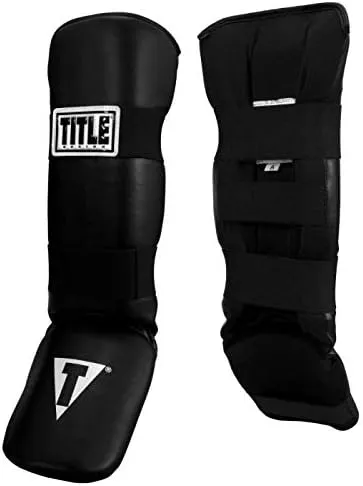 TITLE Boxing Vinyl Shin & Instep Guards 2.0 - Muay Thai Shin Guards, Shin Guards, MMA Shin Guards, Kickboxing Shin Guards, Shin Pads, Shin Guards MMA, Martial Arts Shin Guards, Muay Thai Shin Pad