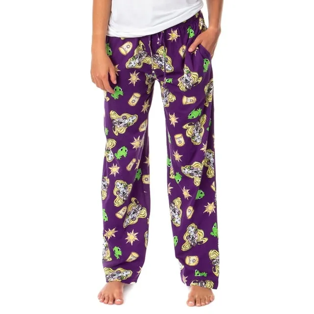 Disney Tangled Adult Rapunzel Pascal and Lanterns Pajama Lounge Sleep Pants for ...