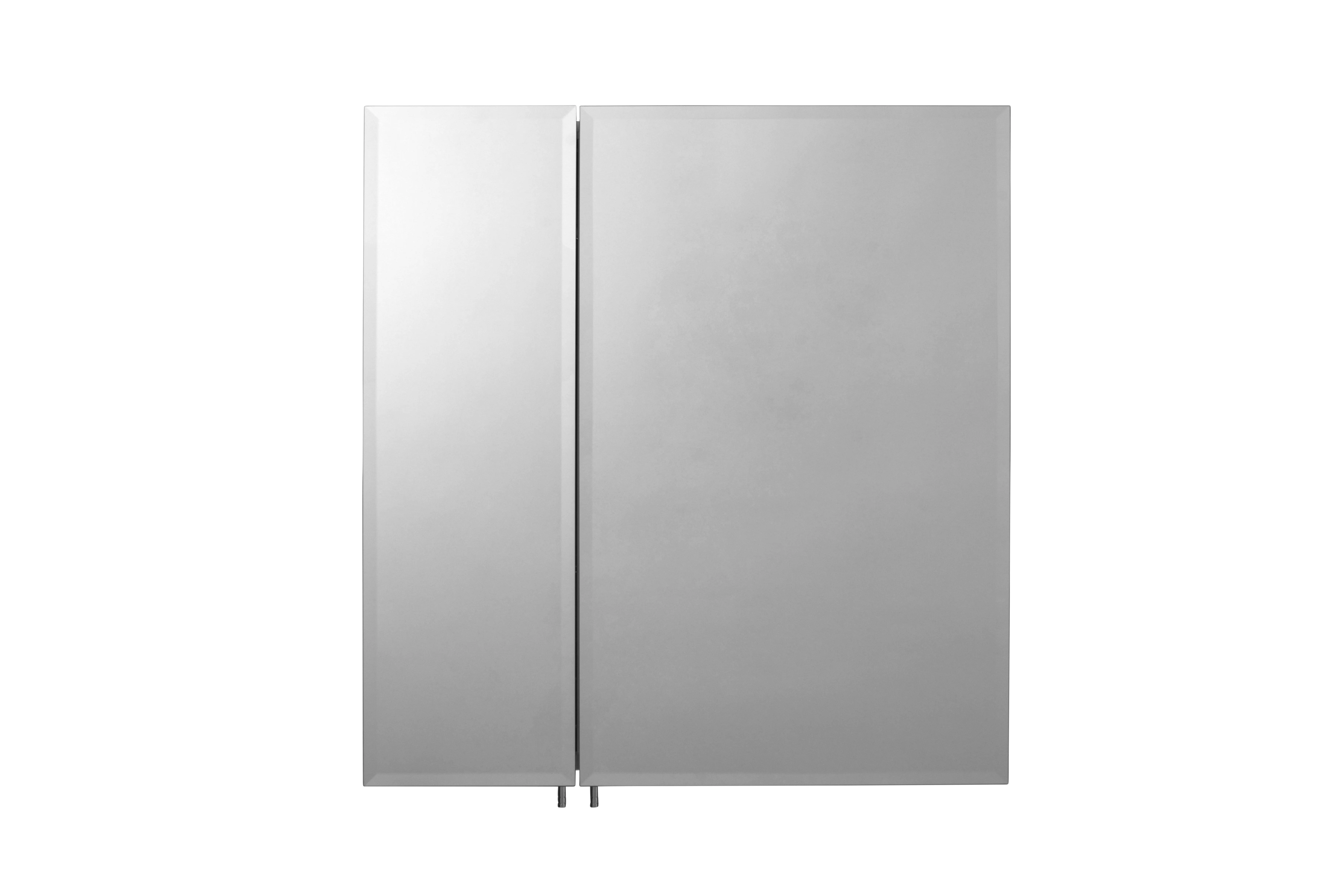 Croydex Newton Aluminum Bathroom Storage Vanity Mirror Medicine Cabinet with Easy to Fit Hang N Lock Bracket, Recessed or Surface Mount Medicine Cabinet Organizer, 24W x 26H, Storage Cabinet