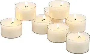 Stonebriar 6-7 Hour Long Burning Unscented Clear Cup Tea Light Candles, 96 Pack, White