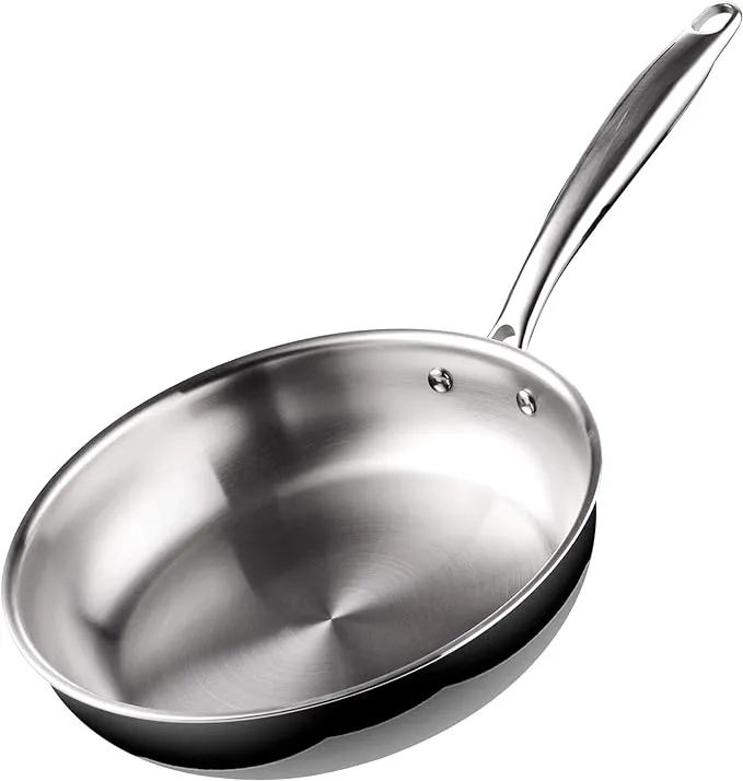 Cook N Home Tri-Ply Clad Stainless Steel Skillet Saute Fry Pan