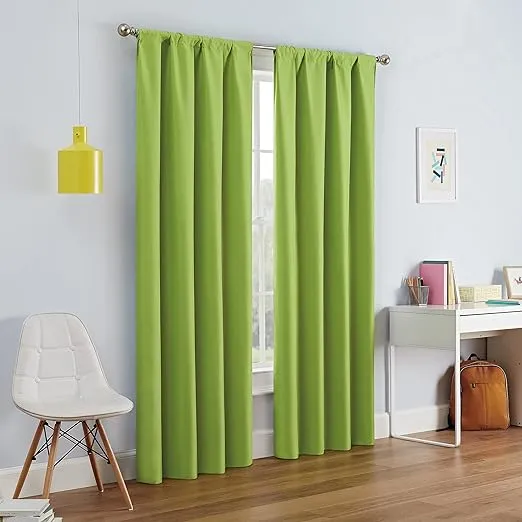 Eclipse Kendall Blackout Window 42" x 95" Curtain Panel - Lime