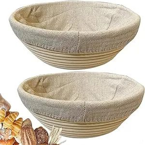 9 Inch Round Bread Banneton Proofing Basket Set of 2 – Bread Baking Kit Sourdough Proofing Basket for Artisanal Bread – Bread Making Tools For Professional & Home Bakers (9 inch round- 2 pack)