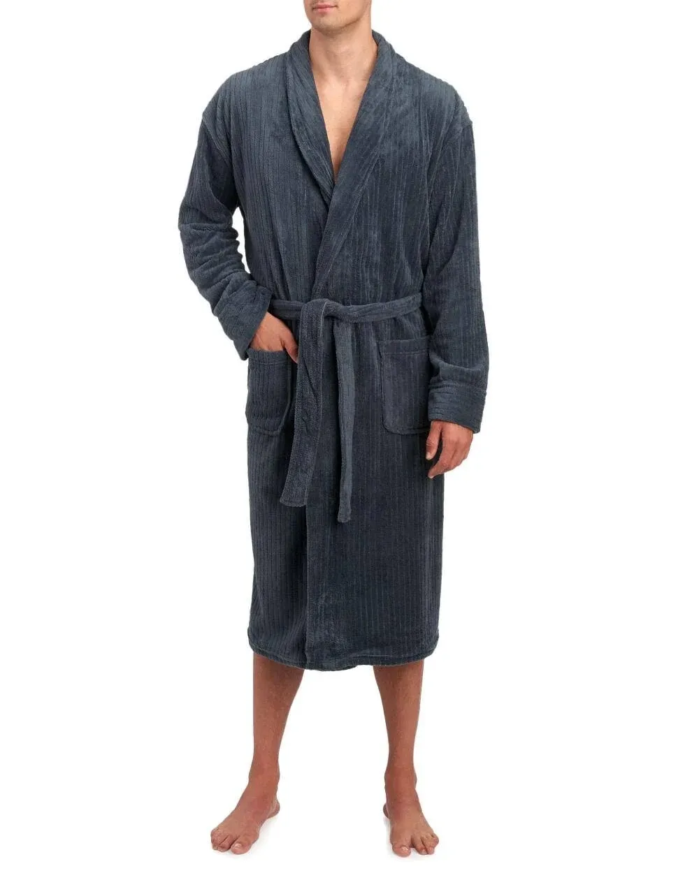 Hanes 4210T Tall Man Ultimate Plush Soft Touch Robe (Charcoal (Grey) 8XLT/9XLT)